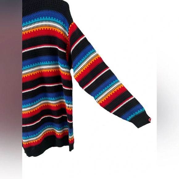 Vintage retro turtle neck striped sweater - Picture 4 of 4